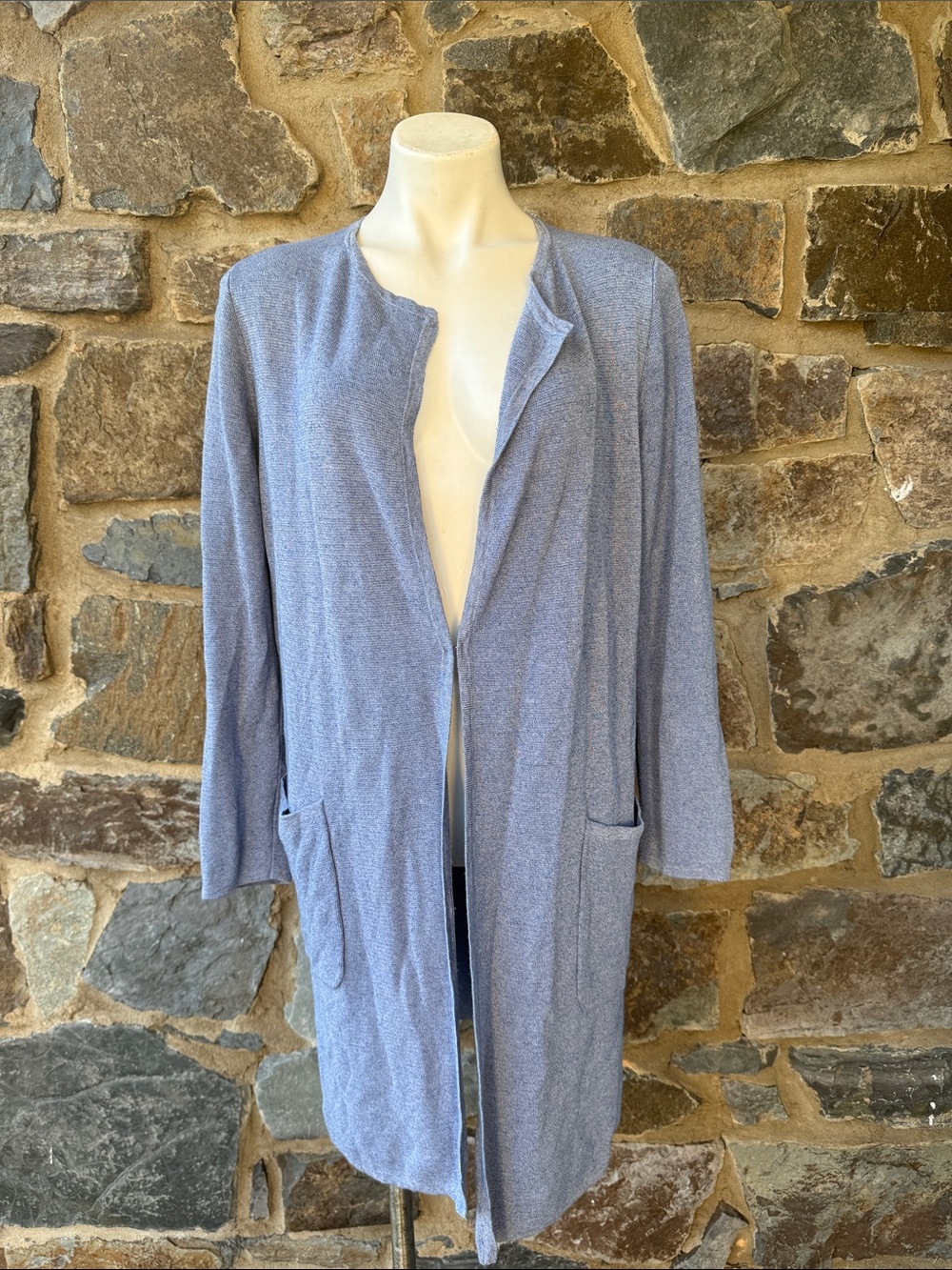 J.Crew Juliette Collarless Knit Sweater-Blazer Cardigan in Light Blue Size Small